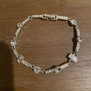 Givenchy Silver Tone and Crystal Bracelet